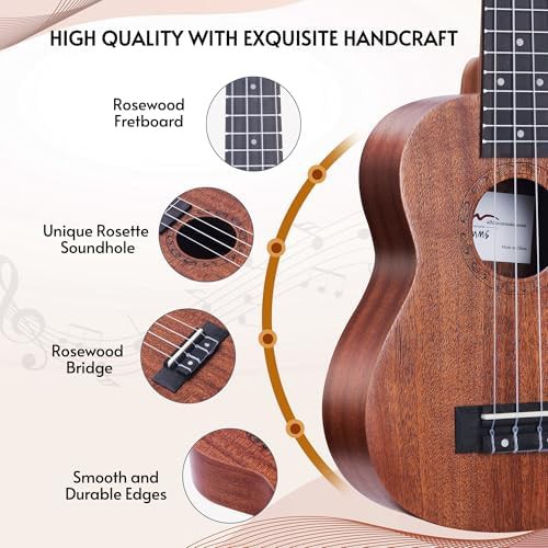 Mahogany khaki ukulele bundle 21 in — photo 5