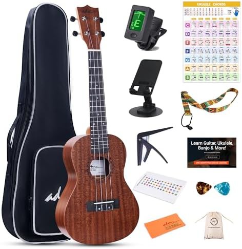 Mahogany khaki ukulele bundle 23 in