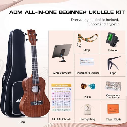 Mahogany khaki ukulele bundle 23 in — photo 3
