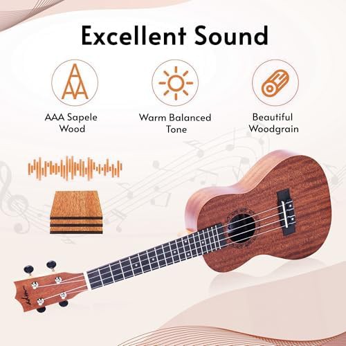 Mahogany khaki ukulele bundle 23 in — photo 5