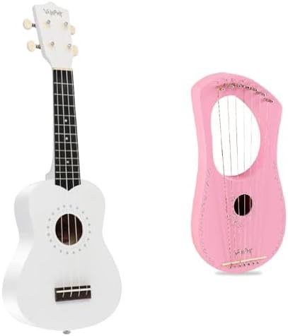 White Basswood Soprano Lyre Ukulele