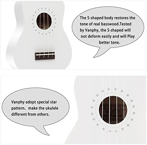 White Basswood Soprano Lyre Ukulele — photo 3