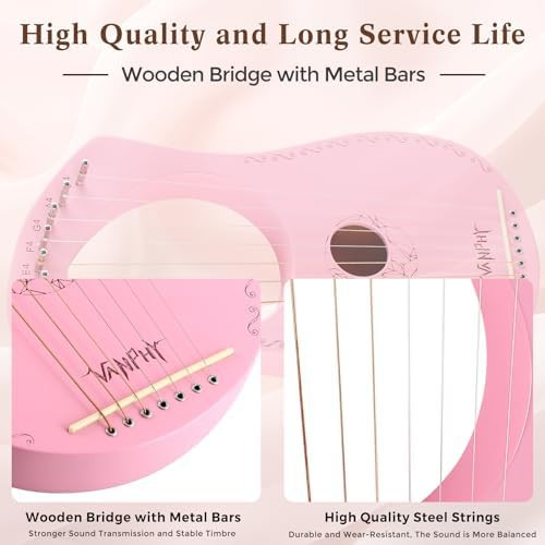 Pink Basswood Soprano Ukulele Lyre Set — photo 4