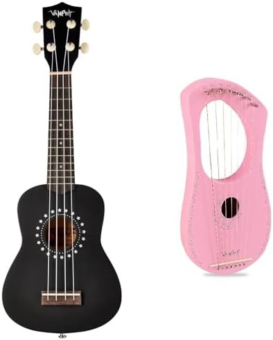 Black Basswood Soprano Ukulele Bundle