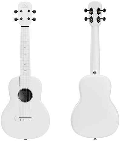 White carbon fiber concert ukulele beginner kit — photo 3