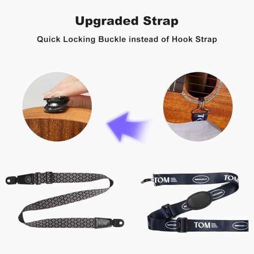 Black carbon fiber concert ukulele beginner kit — photo 3