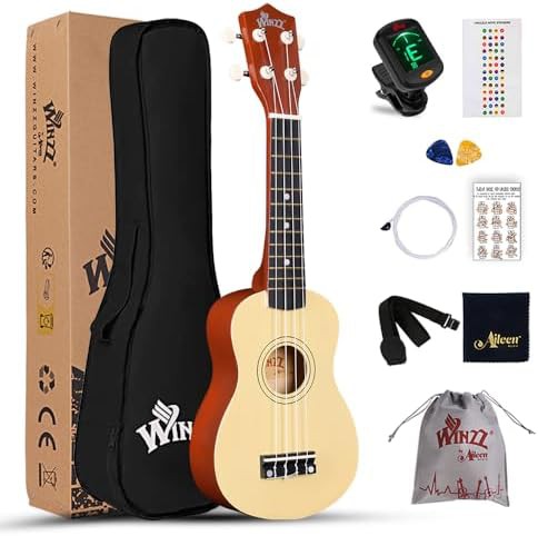 Natural Basswood Soprano Ukulele Set