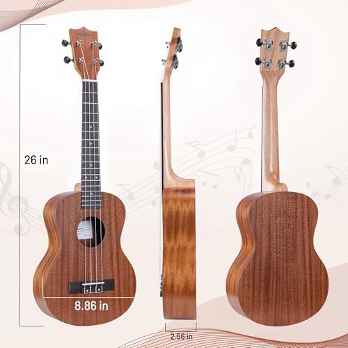 Mahogany khaki ukulele bundle 26 in — photo 4