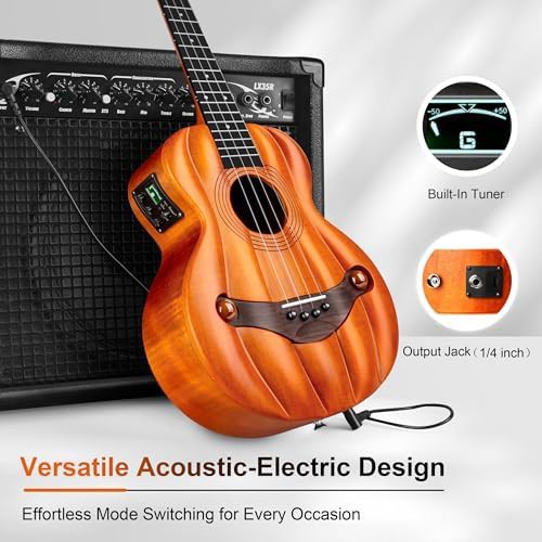 Solid Okoume Top Tenor Acoustic Electric Ukulele — photo 5