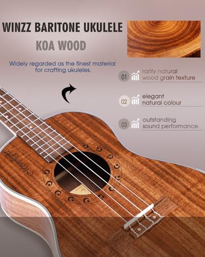 Baritone Koa Wood Acoustic Ukulele — photo 4