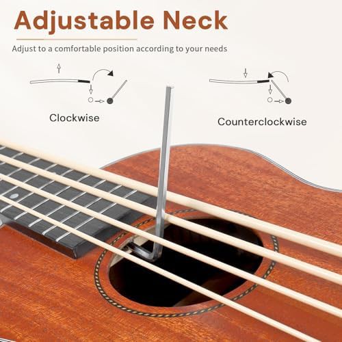 Electric acoustic mahogany bass ukulele with amp — photo 4