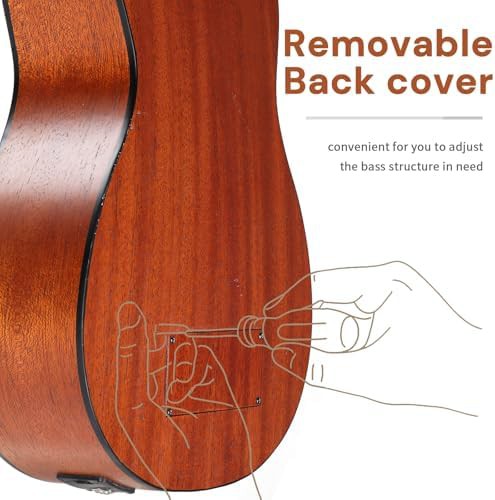 Electric acoustic mahogany bass ukulele with amp — photo 5