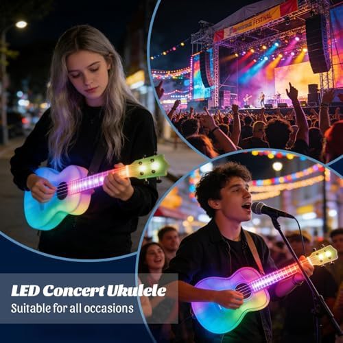 Concert Ukulele with LED Lights and Carbon Fiber — photo 5