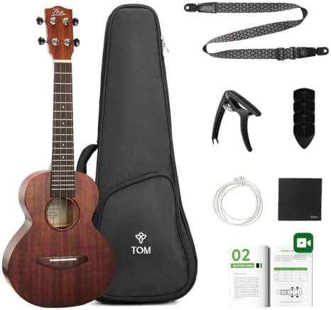 Solid mahogany concert ukulele beginner bundle