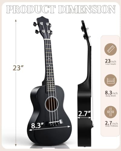 Black beginner concert ukulele starter kit — photo 4