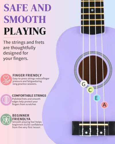 Purple solid wood concert ukulele starter kit — photo 5